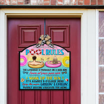 Pool Rules - Personalized Custom Shaped Wood Sign