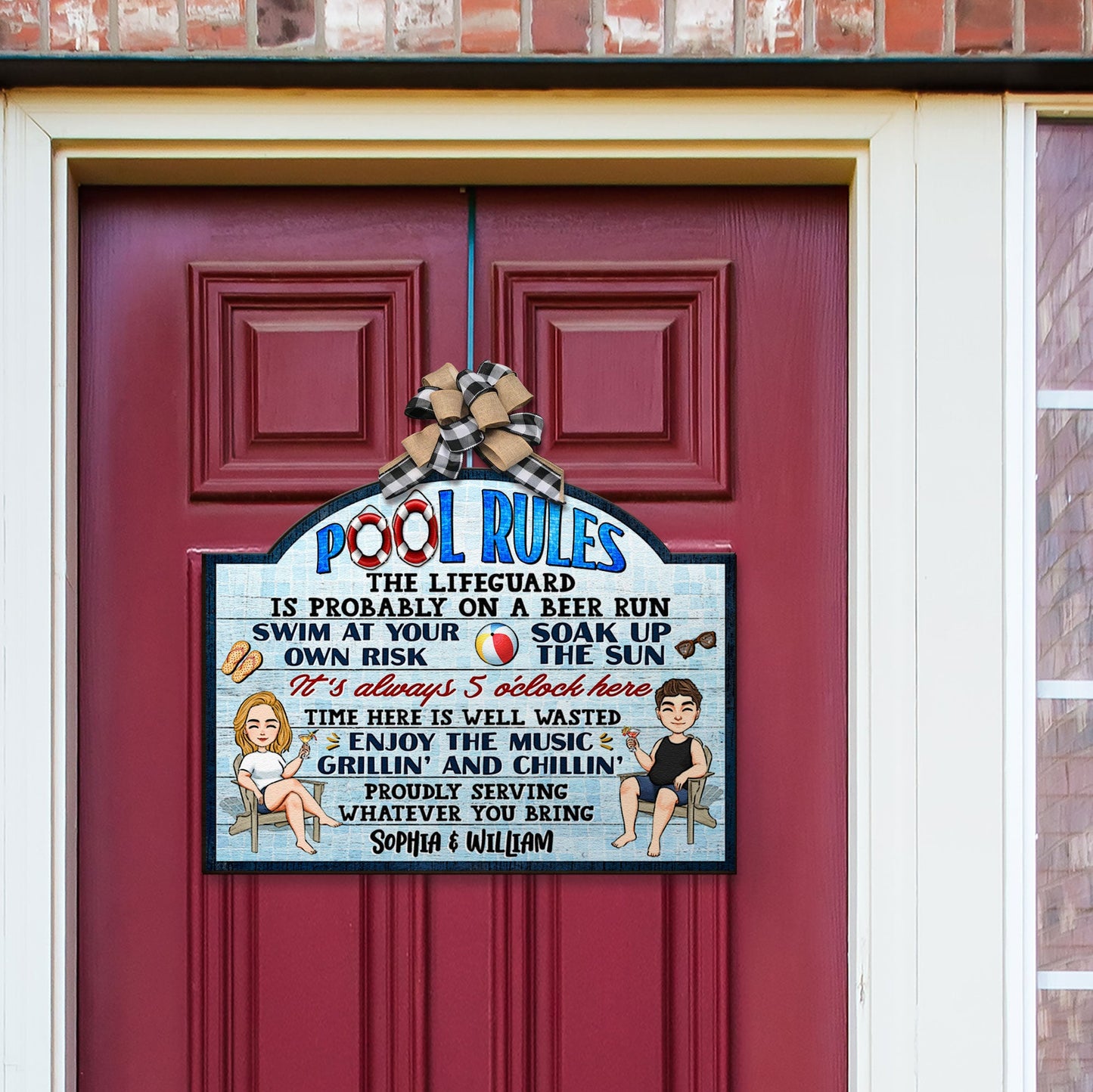 Pool Rules - Personalized Custom Shaped Wood Sign