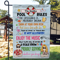 Pool Rules - Personalized Garden Flag - Summer Decoration - Gift For Swimming Lovers, Family, Parents, Friends