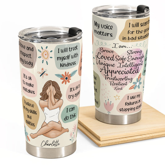 Positivity - Personalized Tumbler Cup - Note To Self, Mental Health