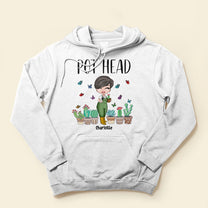 Pot Head - Personalized Shirt - Gift For Gardeners - Cartoon Gardener