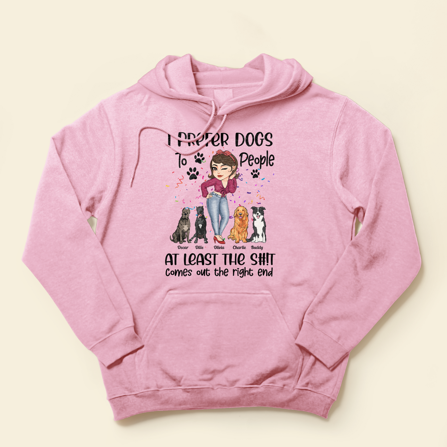 Prefer Dogs To People - Personalized Shirt - Birthday Gift For Dog Mom, Dog Lover - Chibi Girl