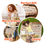 Pretend This Is A Hug From Me - Personalized Blanket - Fall season, Birthday, Autumn Gift For Besties, Best Friends, Soul Sisters