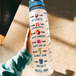 Pretend This Is Wine - Personalized Water Bottle with Time Marker - Birthday, Motivation Gift For Her, Girl, Woman, Mom, Beach Lovers