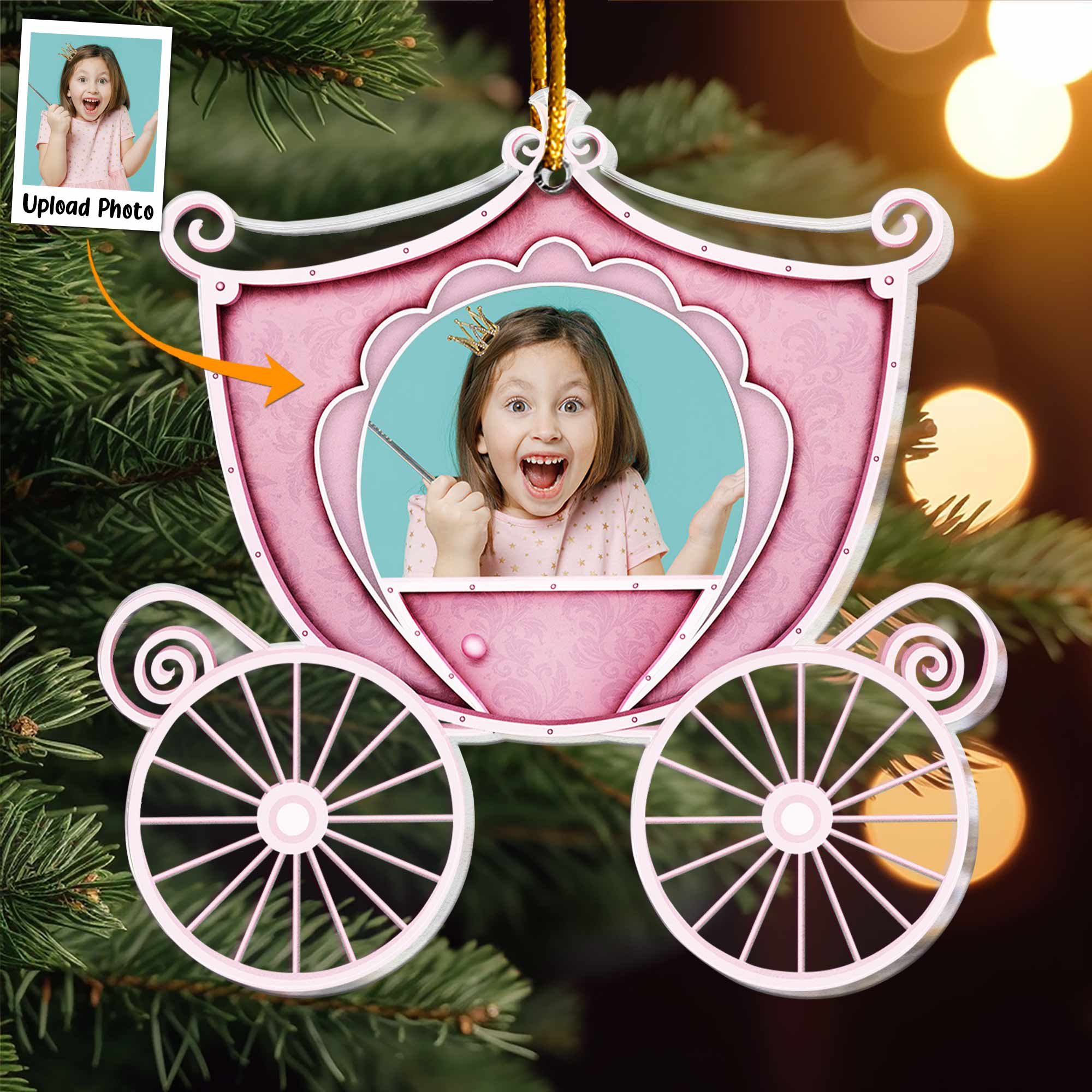 Princess Carriage - Personalized Acrylic Photo Ornament