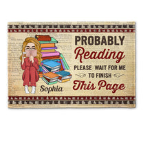 Probably Reading - Personalized Doormat - Funny, Birthday, Home Decor Gift For Book Lovers, Women, Mom, Daughter, Sister, Besties