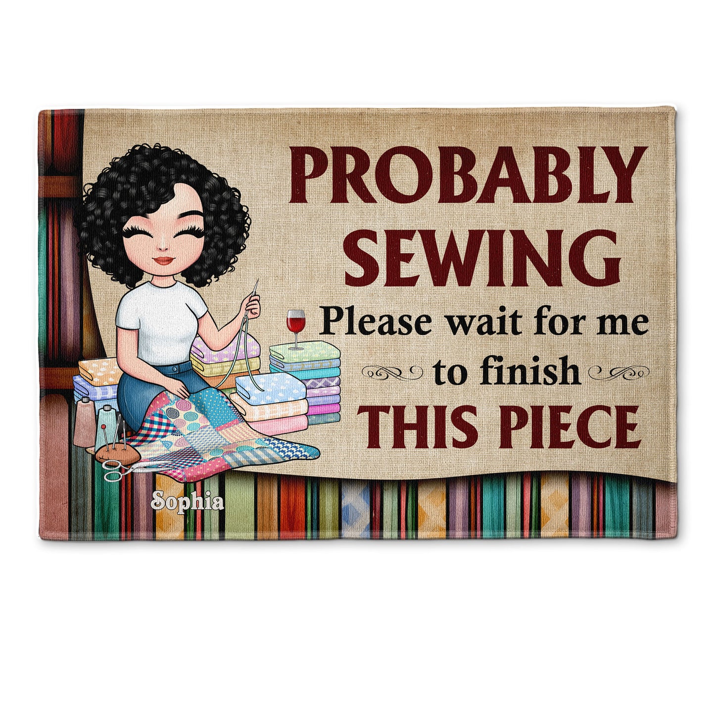 Probably Sewing - Personalized Doormat