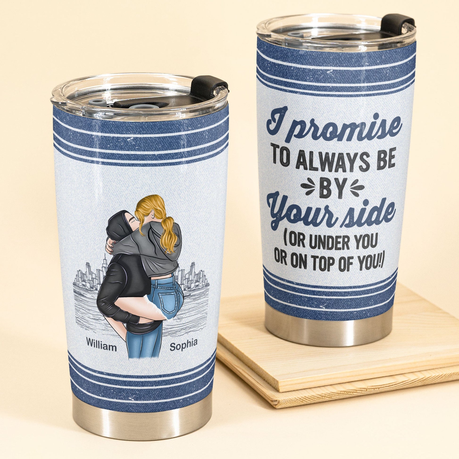 Promise To Always Be By Your Side - Personalized Tumbler - Birthday Anniversary Gift For Couple, Husband, Boyfriend