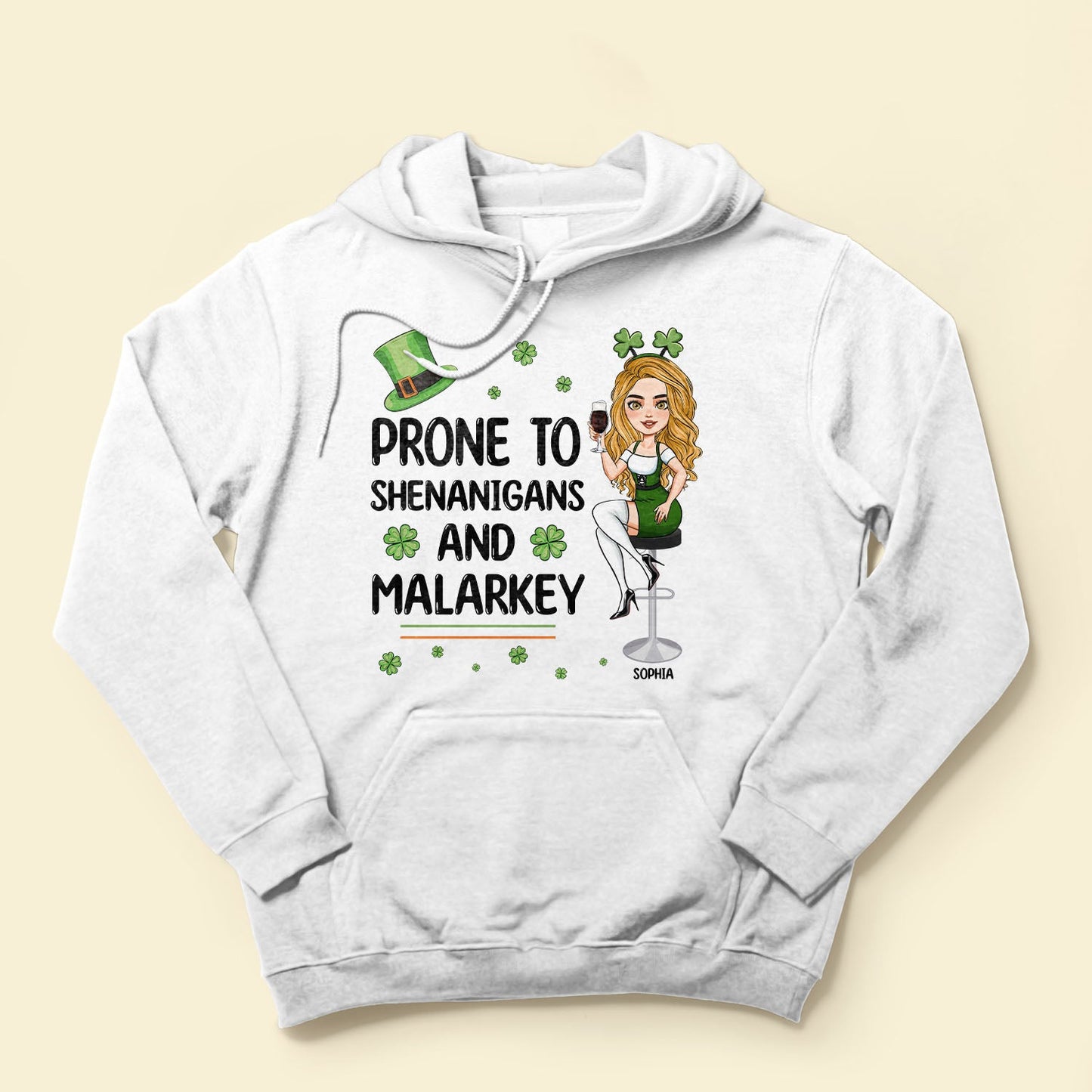 Prone To Shenanigans And Malarkey - Personalized Shirt - Loving, St Patrick's Day Gift For Irish, Family, Sister, Besties - Lucky Shamrock