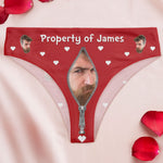Property Of Anniversary Gift For Wife - Personalized Photo Women's Low-waisted Brief - Gift For Wife