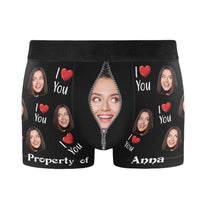 (Photo Inserted) Property Of Girlfriends - Personalized Men's Boxer Briefs - Valentine's Day, Loving, Birthday Gift For Boyfriend, Husband, Life Partners 