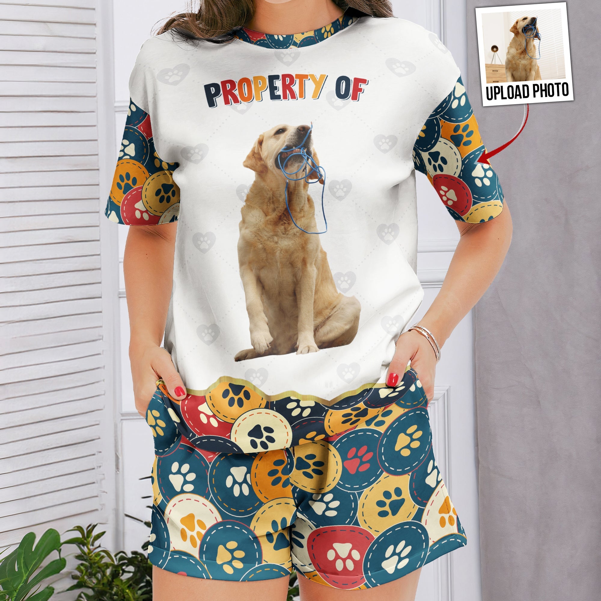 Property Of My Pet - Personalized Photo Pajama Shorts Set