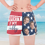 Property Of My Hubby - Personalized Photo Women's Beach Shorts