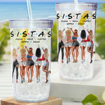 Proud Black Sistas Queen Melanin Afro - Personalized Acrylic Tumbler With Straw