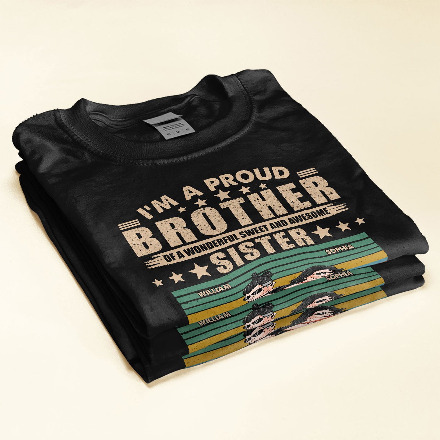 Proud Brother Of A Wonderful Sister - Personalized Shirt - Funny Birthday Gift For Brothers, Sons - Gift From Sisters, Mom