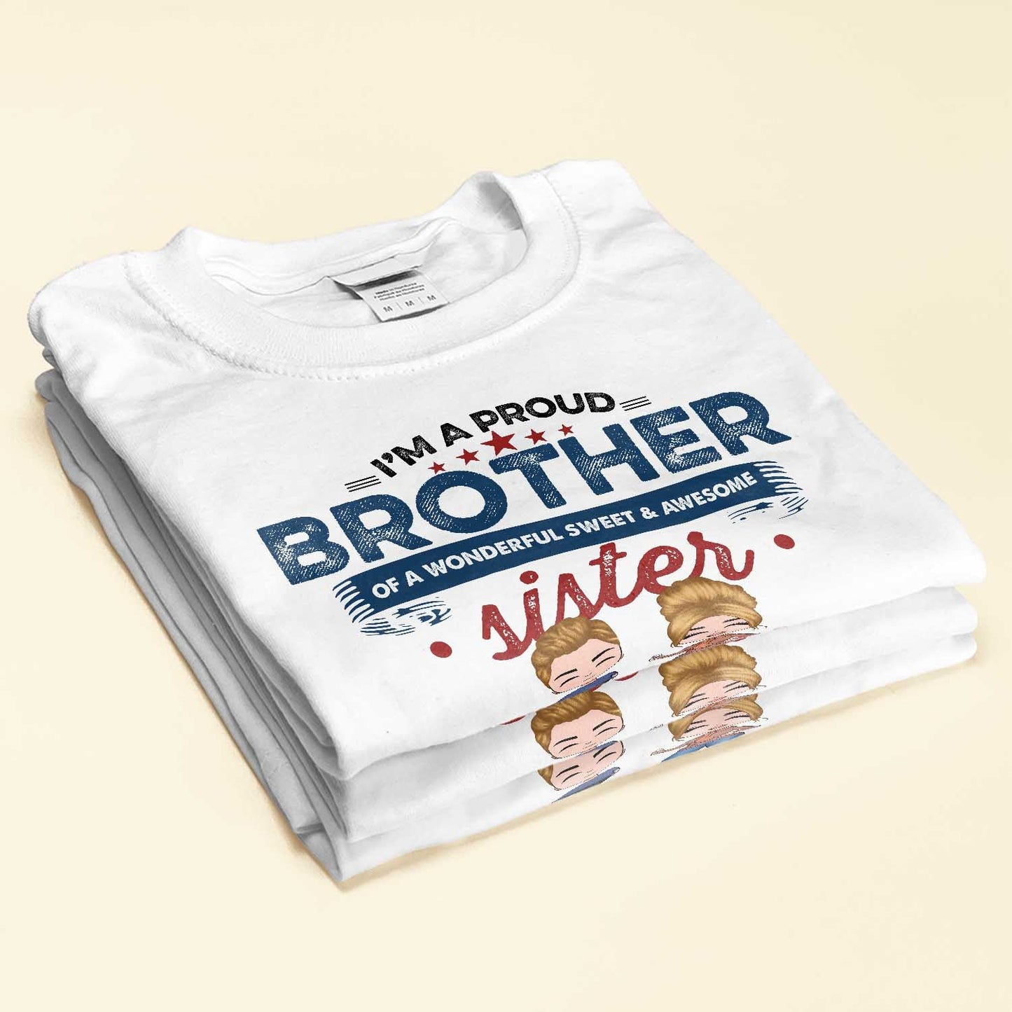 Proud Brother - Personalized Shirt - Gift For Brothers - Cartoon Man and Woman