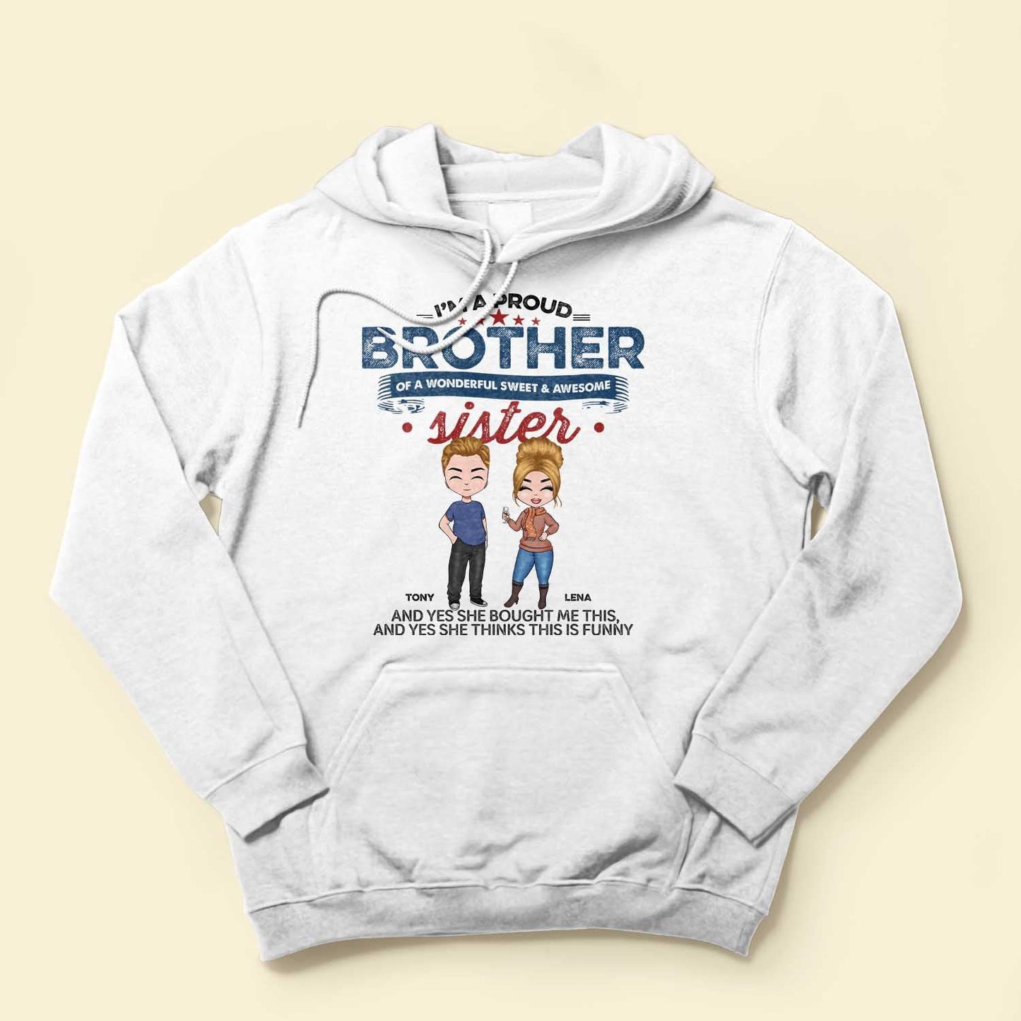 Proud Brother - Personalized Shirt - Gift For Brothers - Cartoon Man and Woman