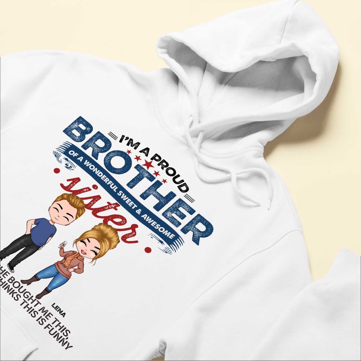 Proud Brother - Personalized Shirt - Gift For Brothers - Cartoon Man and Woman