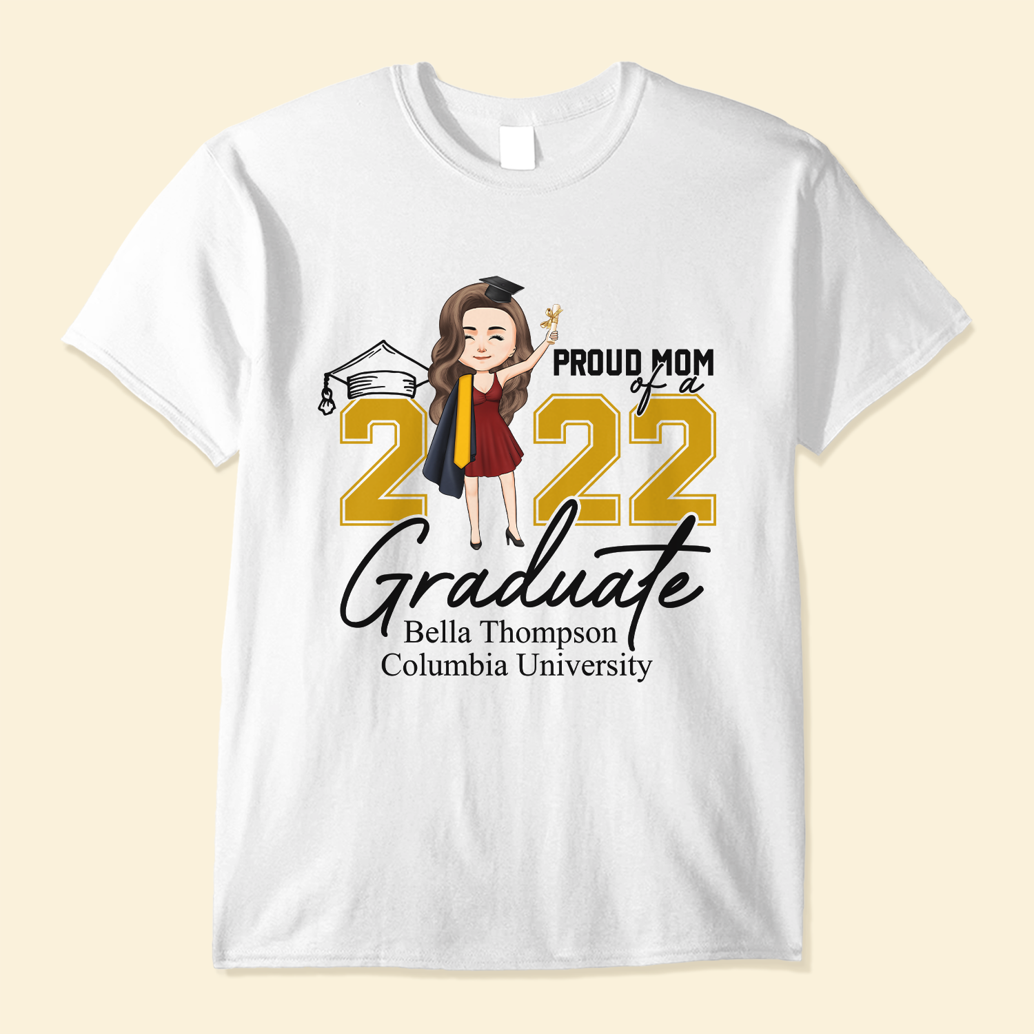 Proud Family Of A 2022 Graduate - Personalized Shirt - Graduation, Year End, School Leaving Gift For Graduate Student'S Family, Seniors' Mom & Dad, Brother & Sister