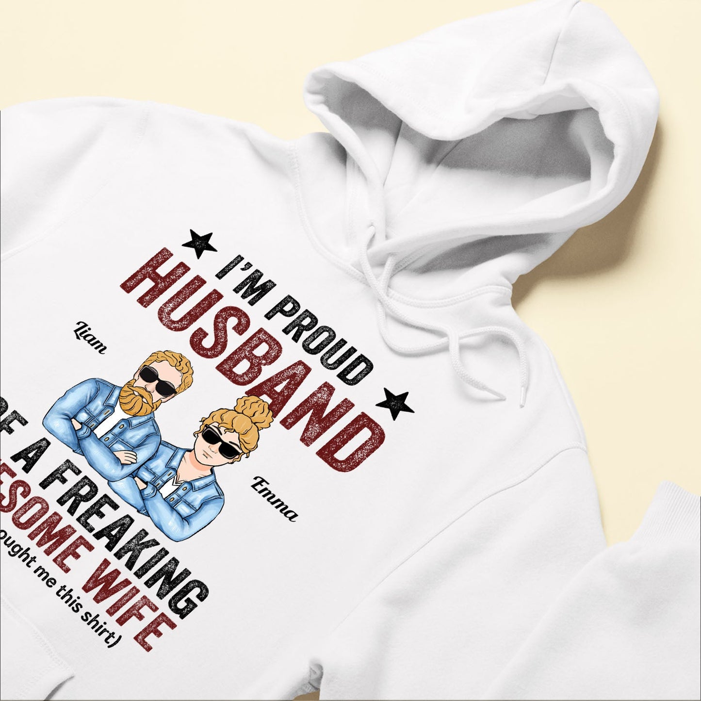 Proud Husband Of An Awesome Wife - Personalized Shirt - Anniversary, Valentine's Day Gift For Husband