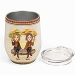Pumpkin Spice Best Bitches & Everything Nice  - Personalized Wine Tumbler - Funny, Birthday Gift For Friends, Best Friends, Besties, Girl Gang