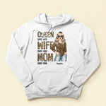 Queen Wife Mom - Personalized Shirt - Anniversary, Valentine's Day, Birthday Gift For Wife, Mom, Grandma - Leopard Woman