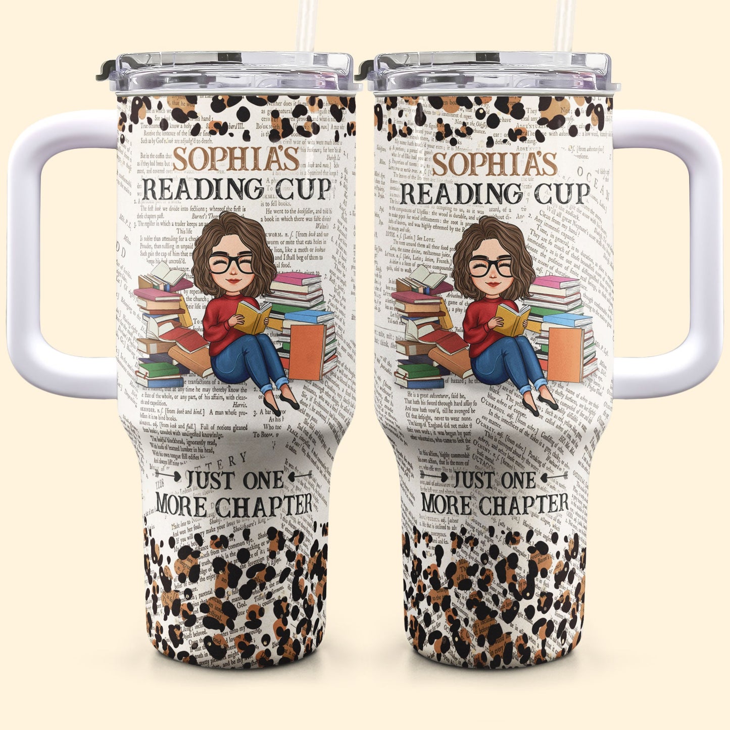 Reading Cup - Personalized 40oz Tumbler With Straw