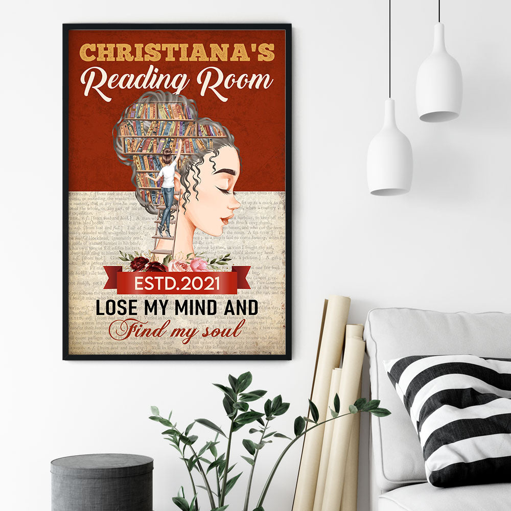 Reading Room - Personalized Poster/Canvas - Birthday Gift For Book Lovers - Book Girl