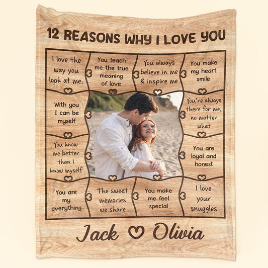 Reasons Why I Love You Couple - Personalized Photo Blanket