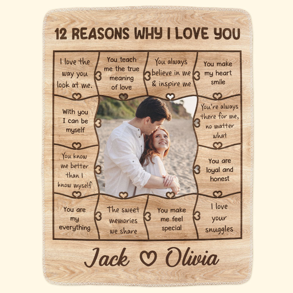 Reasons Why I Love You Couple - Personalized Photo Blanket