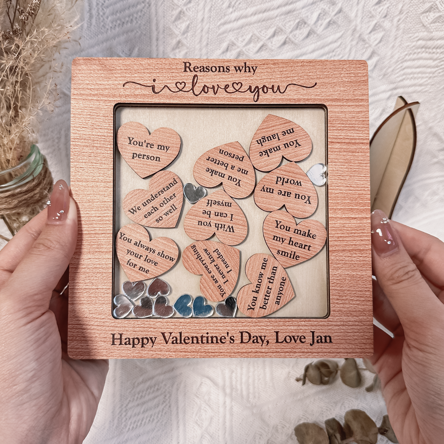 Reasons Why I Love You - Personalized Wood Message Frame