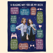 Reasons Why You Are My Bestie - Personalized Photo Blanket