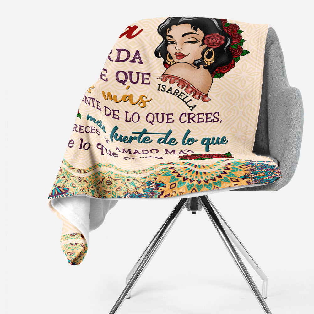 Recuerda Siempre Que Eres Valiente - Personalized Blanket - Hispanic Month Gift For Hispanics & Latinos