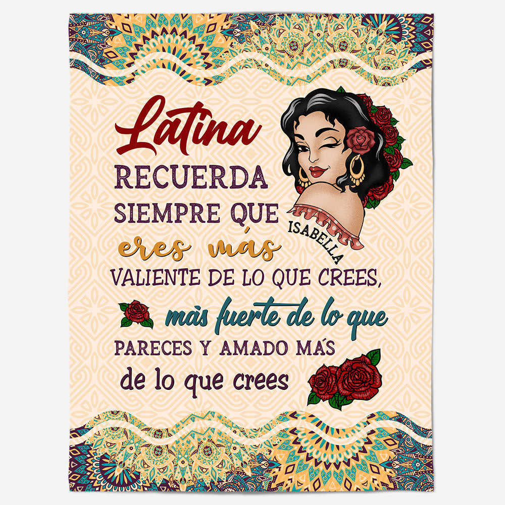 Recuerda Siempre Que Eres Valiente - Personalized Blanket - Hispanic Month Gift For Hispanics & Latinos