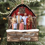 Red Barn Christmas Family Custom Photo - Personalized Family Photo Ornament - Vintage Ornament