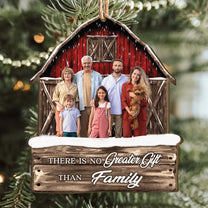 Red Barn Christmas Family Custom Photo - Personalized Family Photo Ornament