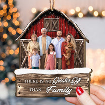 Red Barn Christmas Family Custom Photo - Personalized Family Photo Ornament