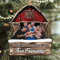 Red Barn Friendship Our Laughs Are Limitless - Personalized Wooden Photo Ornament