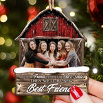 Red Barn Friendship Our Laughs Are Limitless - Personalized Wooden Photo Ornament - Vintage Ornament