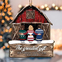 Red Barn There Is No Greater Gifts Than Family - Personalized Wooden Ornament