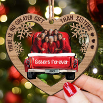 Red Truck Christmas Brothers & Sisters Sibling Forever - Personalized Wooden Photo Ornament