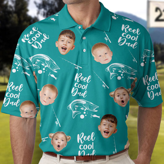 Reel Cool Dad - Personalized Photo Polo Shirt