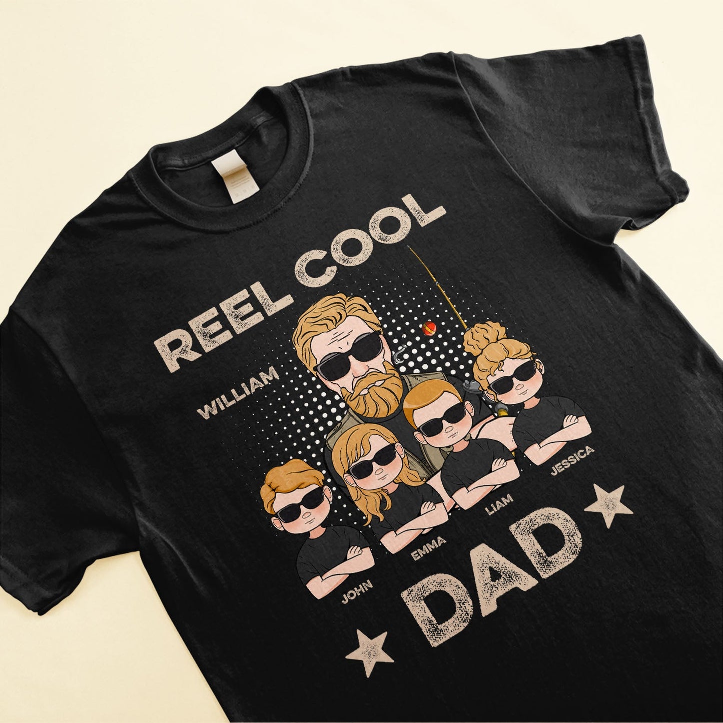 Reel Cool Dad/ Papa/ Grandpa - Personalized Shirt - Birthday, Father's Day Gift For Father, Dad, Daddy, Grandfather, Fisherman