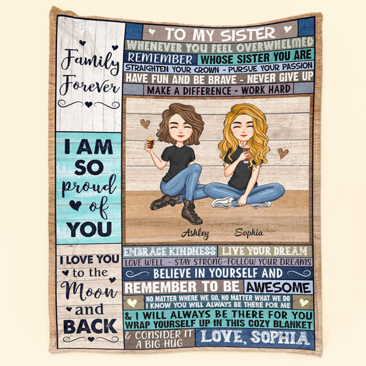 Remember Whose Sister You Are - Personalized Sister Blanket