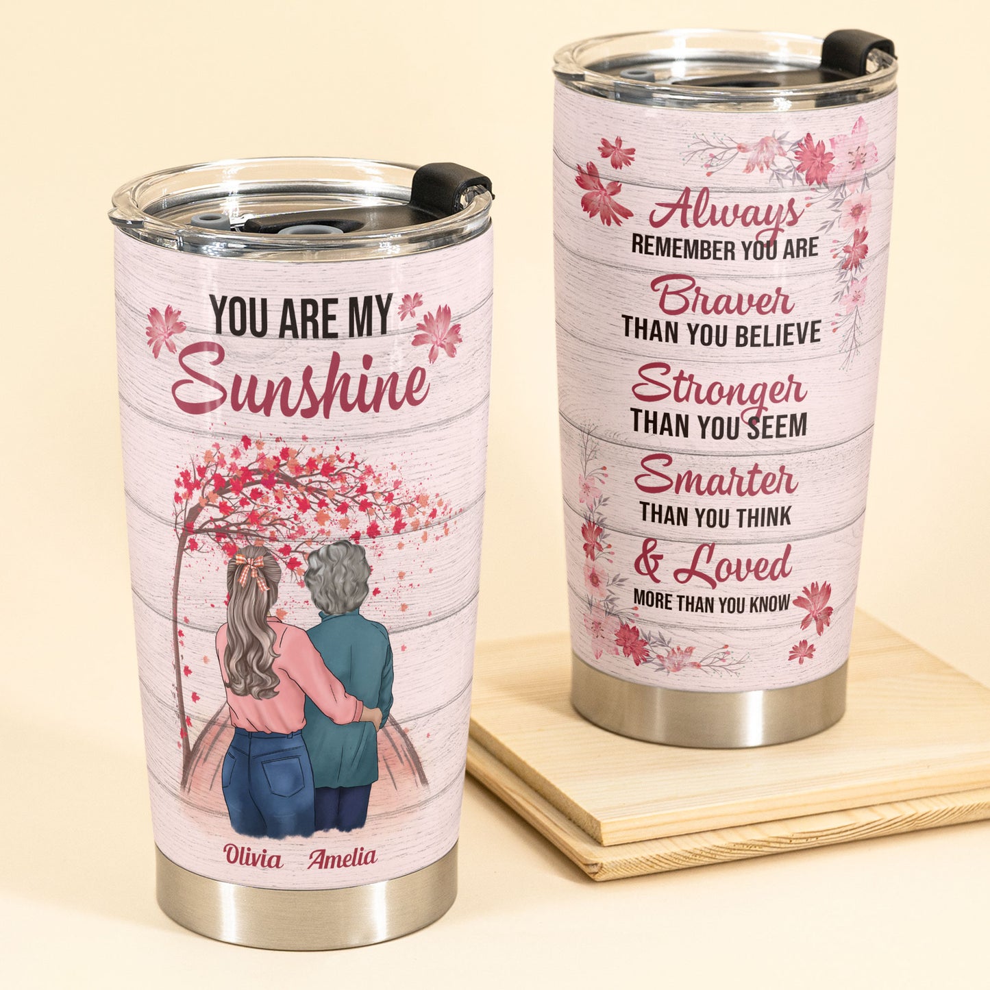 Remember You Are Braver - Personalized Tumbler Cup - Birthday Gift For Daughter, Granddaughter