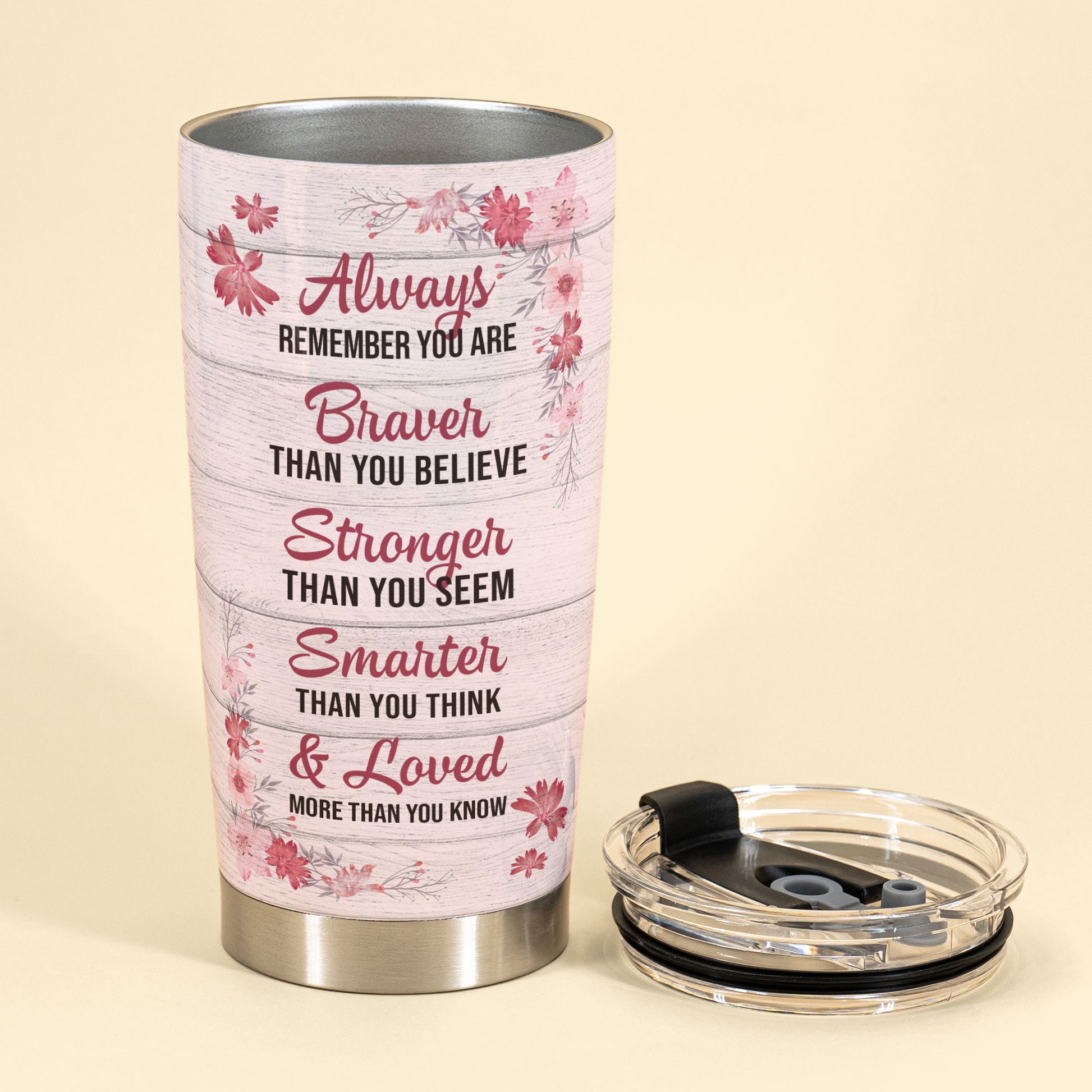 Remember You Are Braver - Personalized Tumbler Cup - Birthday Gift For Daughter, Granddaughter