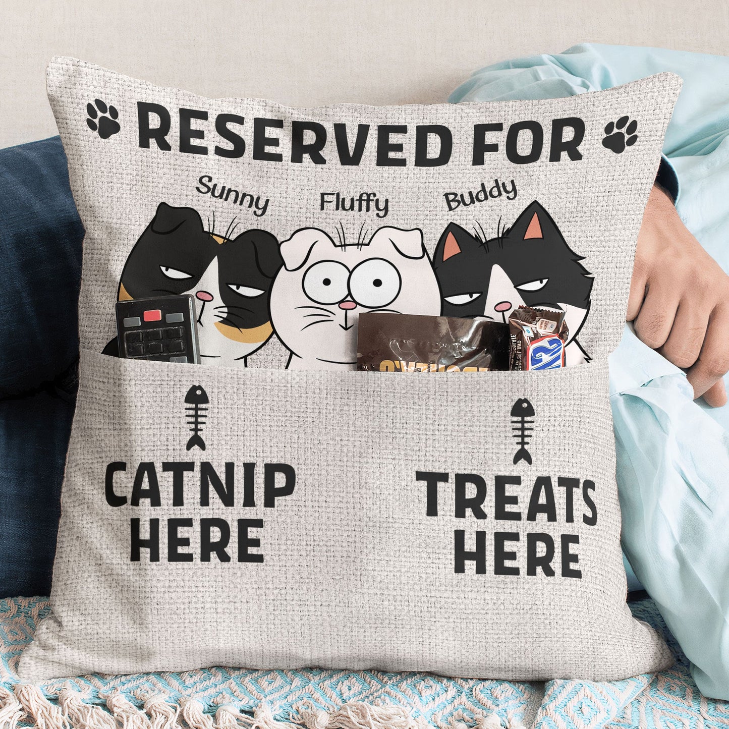 Reserved For Cat Version - Personalized Pocket Pillow