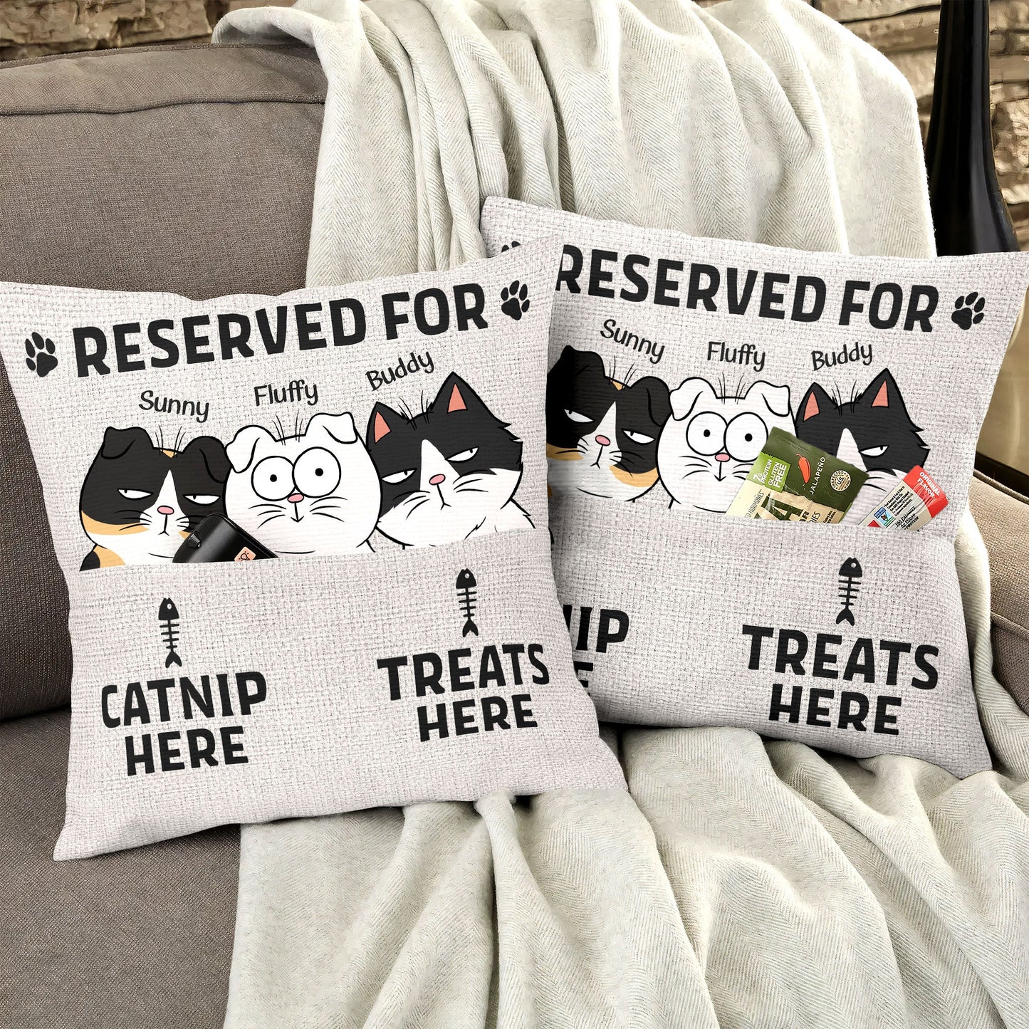 Reserved For Cat Version - Personalized Pocket Pillow