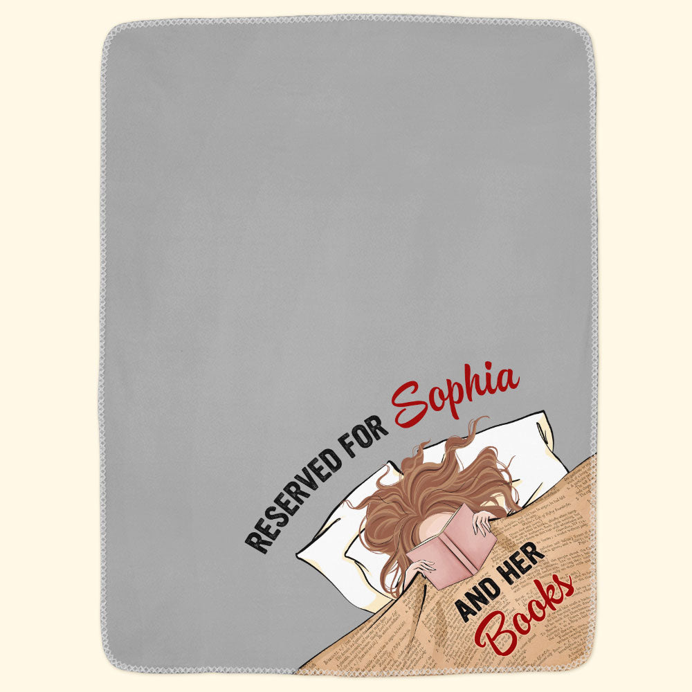 Reserved For Girl And Her Books - Personalized Blanket - Christmas Birthday Gift For Book Lovers, Daughter, Sister, Bestie