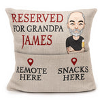Reserved For Grandpa - Personalized Pocket Pillow (Insert Included)